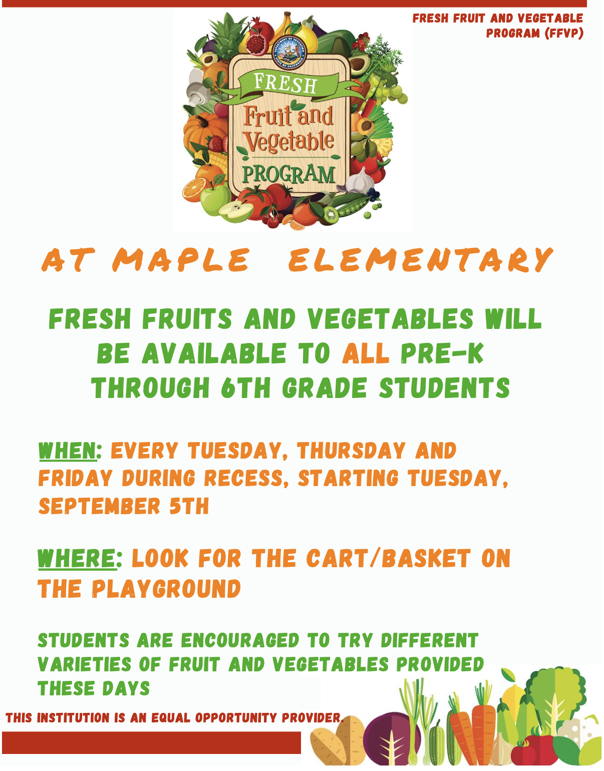  Fresh Fruit and Vegetable Program Flyer